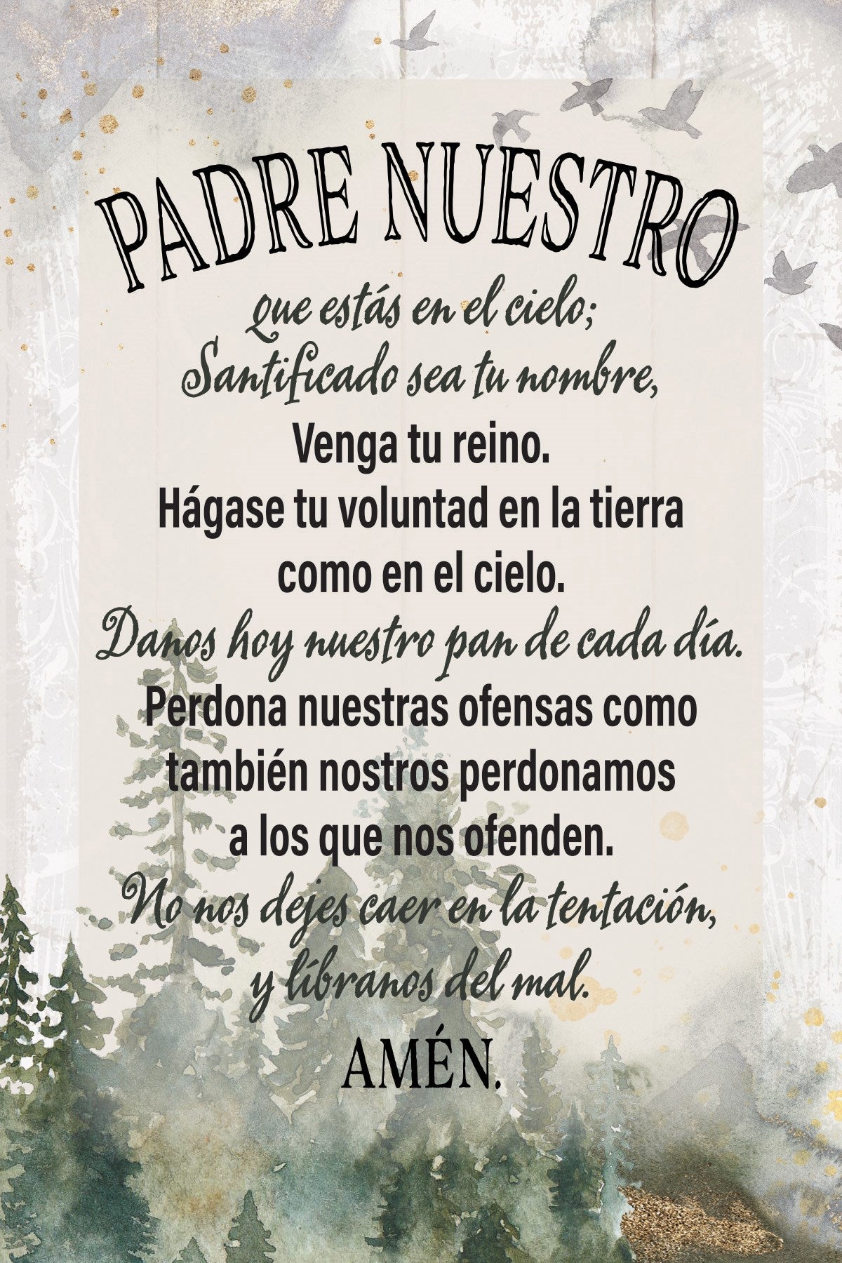 Spanish Plaque-Our Father (Padre Nuestro) (4 x 6)