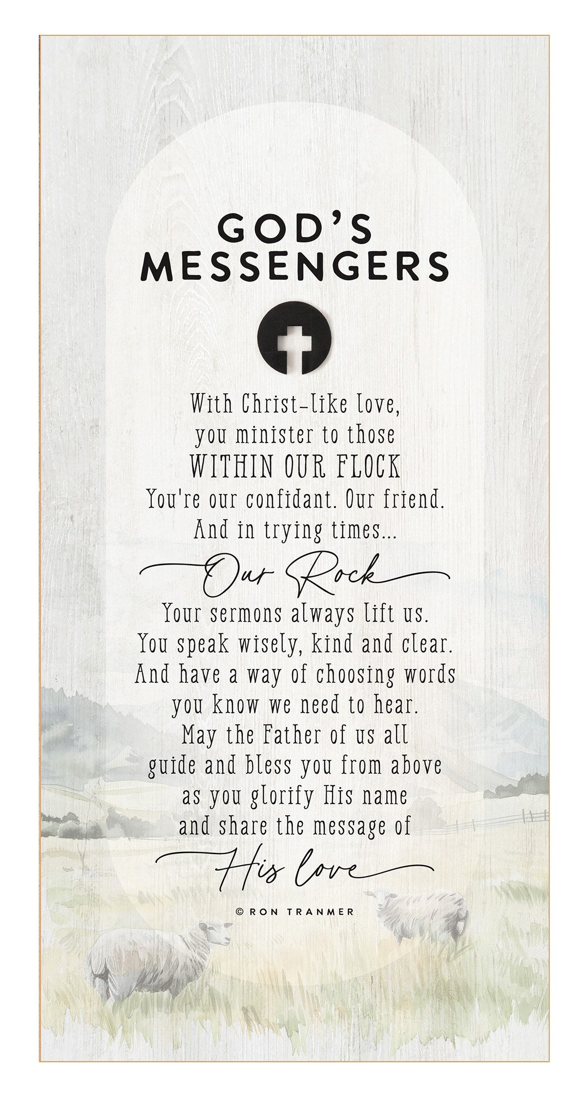 Plaque-Black Wood Emblem-God's Messengers (6.75 x 13.625)