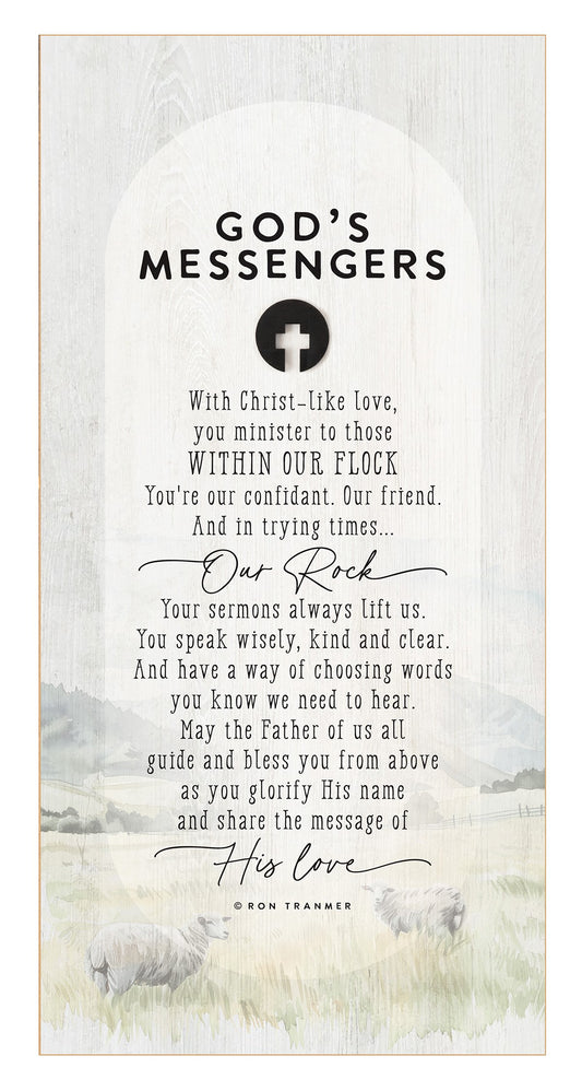 Plaque-Black Wood Emblem-God's Messengers (6.75 x 13.625)