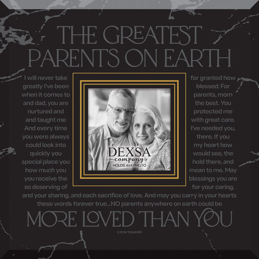 Glass Photo Frame-The Greatest Parents On Earth (12 x 10) (Holds 4 x 6 Photo)