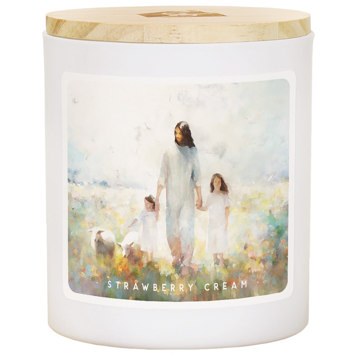 Candle-Jesus Children Art-Strawberry Cream (11 Oz - 2 Wick)