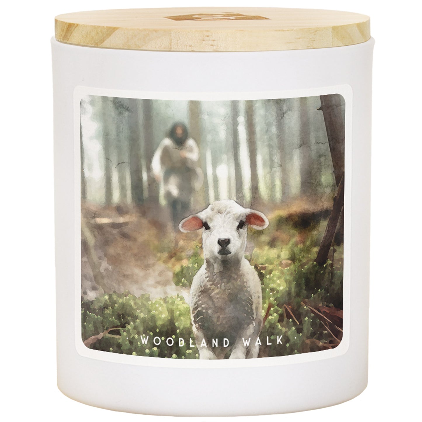 Candle-Jesus Rescuing Lamb -Woodland Walk Scent (11OZ-2 WICK)