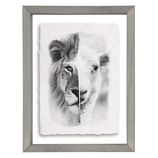 Floating Art Rectangle-B&W Lamb (14 x 11)