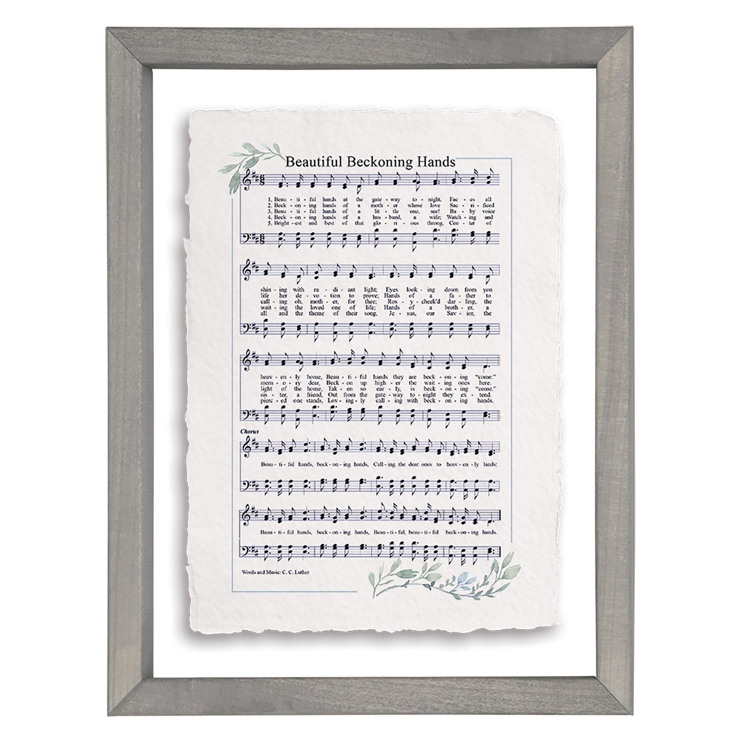 Floating Art Rectangle-Beckoning Hands Hymn (14 x 11)