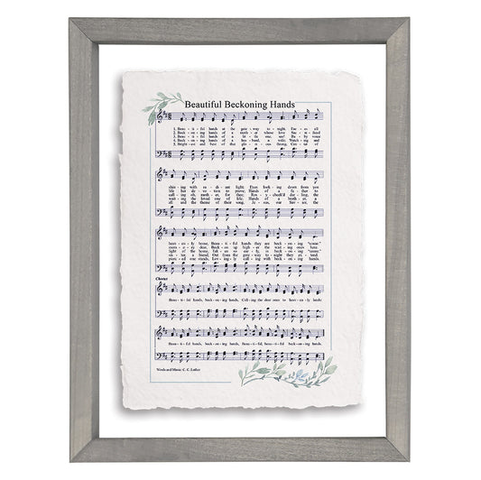 Floating Art Rectangle-Beckoning Hands Hymn (14 x 11)