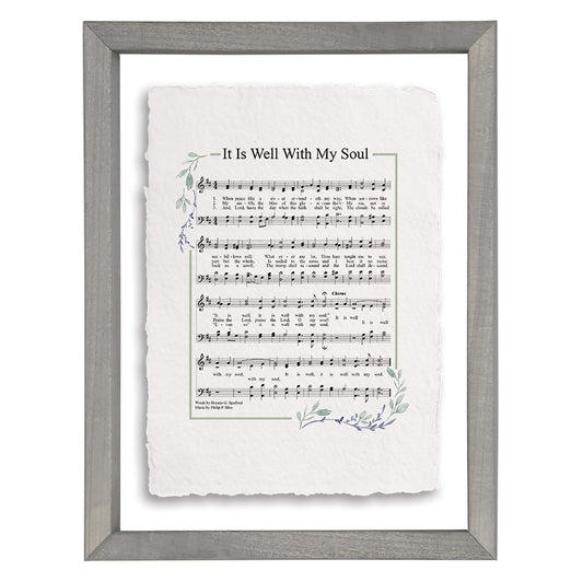 Floating Art Rectangle-Well With My Soul Hymn (14 x 11)