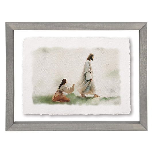 Floating Art Rectangle-Jesus Healed Woman (11 x 14)