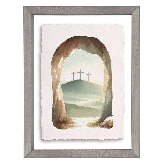 Floating Art Rectangle-Empty Tomb Crosses (14 x 11)