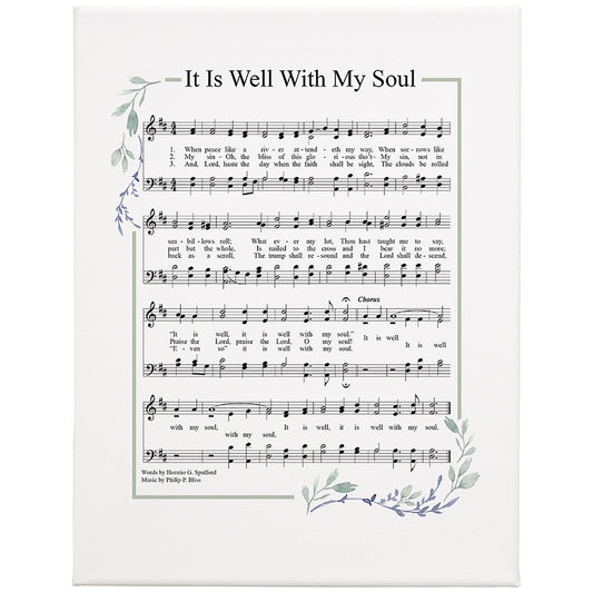 Wrapped Canvas-Well With My Soul Hymn (12 x 9)