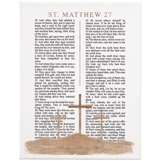 Wrapped Canvas-Matthew 27 Crosses (17 x 13)