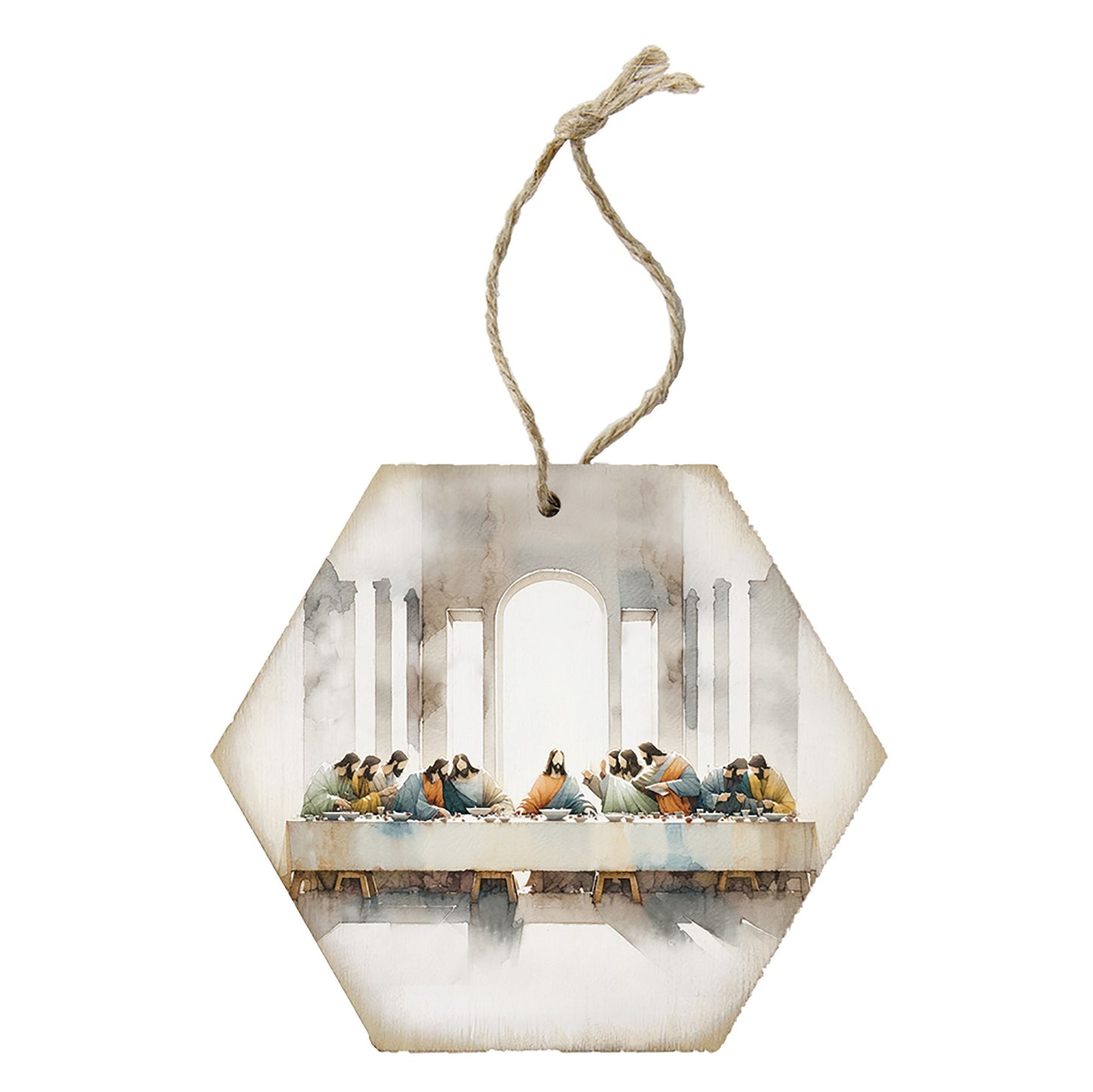 Ornament-Honeycomb-Last Supper Art (6.875 x 4.5)