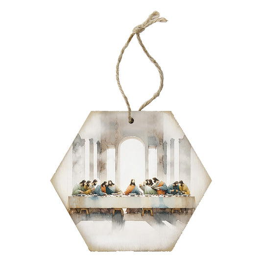 Ornament-Honeycomb-Last Supper Art (6.875 x 4.5)