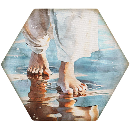 Coaster-Honeycomb-Jesus On Water (4.5 x 3.785)