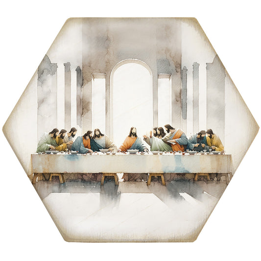 Coaster-Honeycomb-Last Supper Art (4.5 x 3.785)