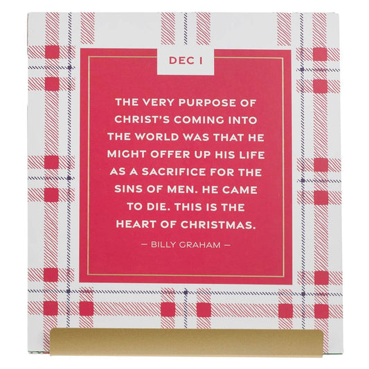Desktop Advent Calendar-Christmas Plaid Card Set w/ Stand