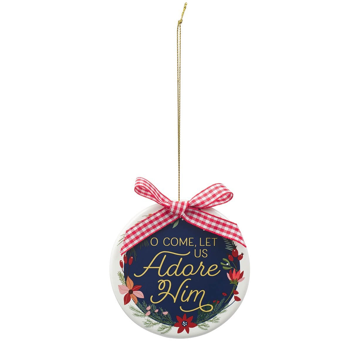 Ornament-O Come Let us Adore Him (3.4"Dia Round)