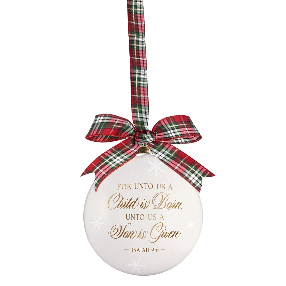 Ornament-A Child is Born Isa. 9:6 (3.1" Dia)