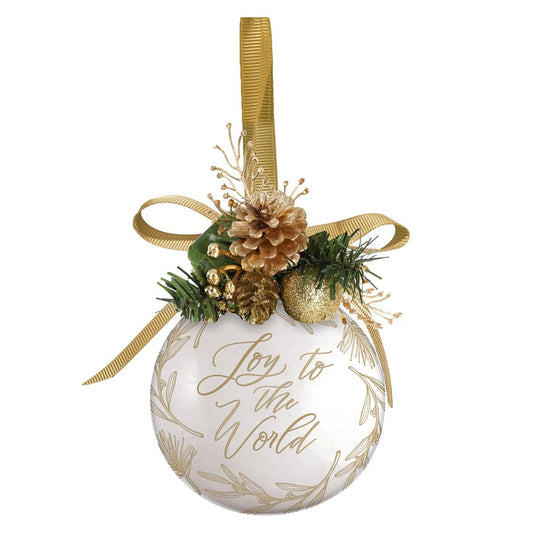 Ornament-Joy to the World-Gold (3.1" Dia)
