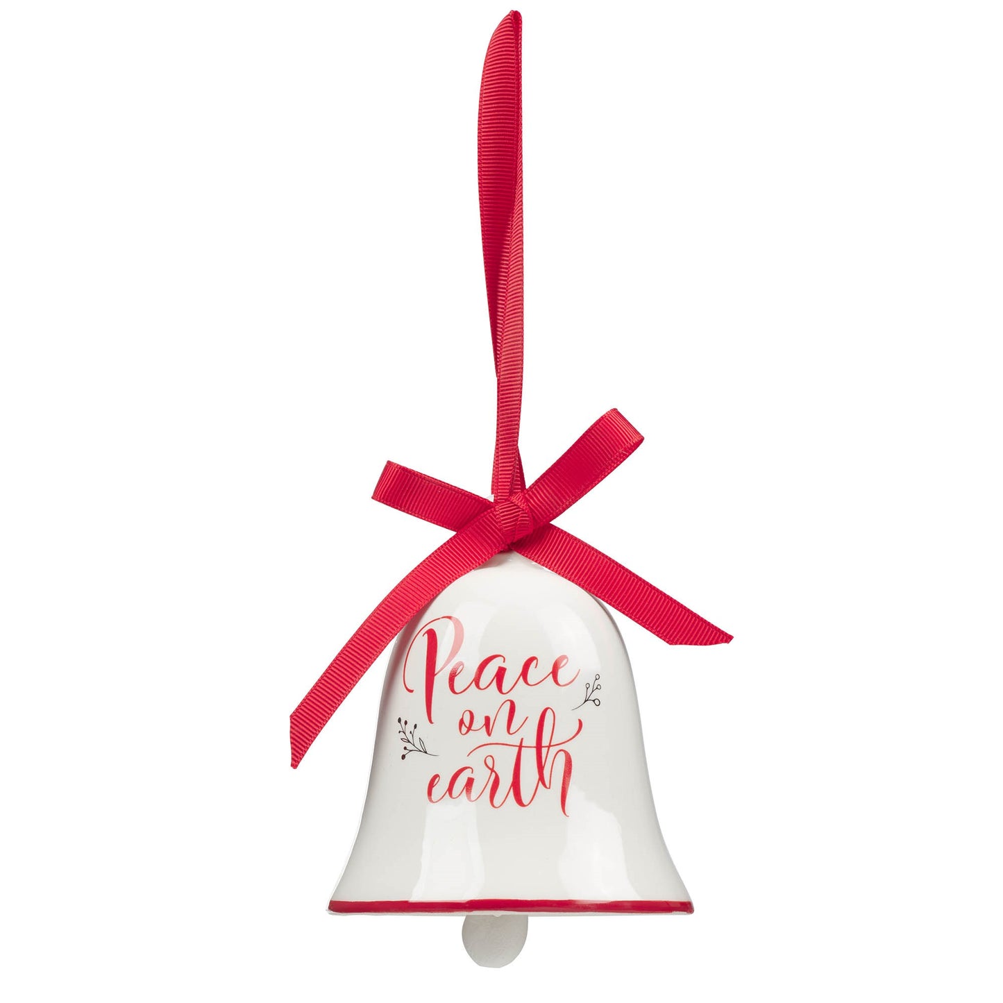 Ornament-Peace on Earth-Red (4.3 x 3.8 Bell)