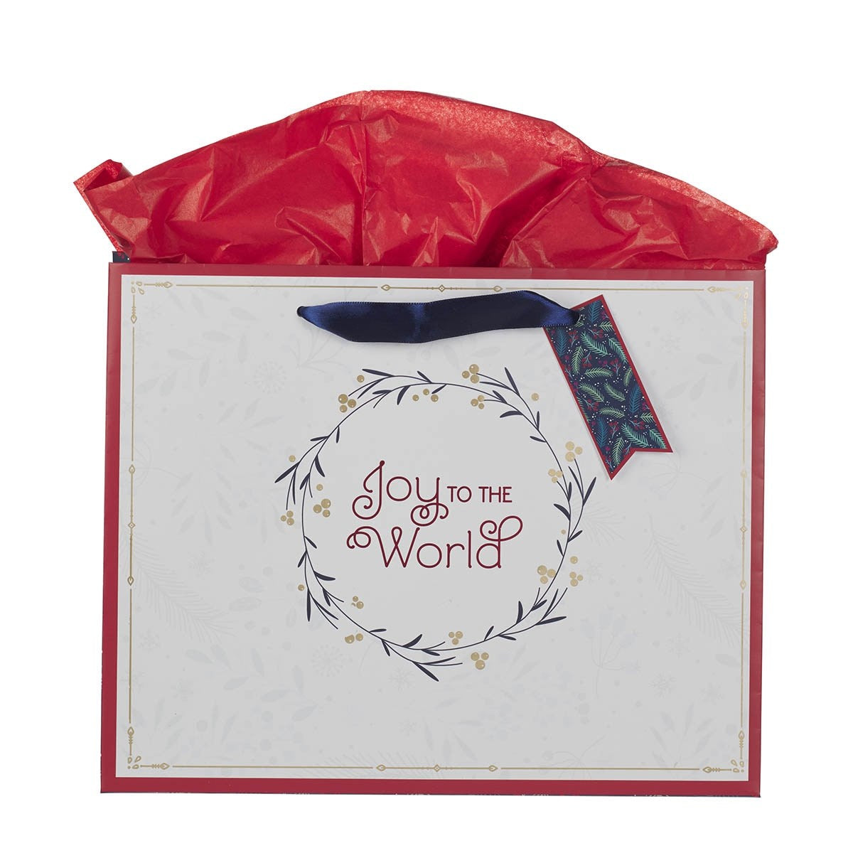 Gift Bag-Large Landscape-Joy to the World Wreath