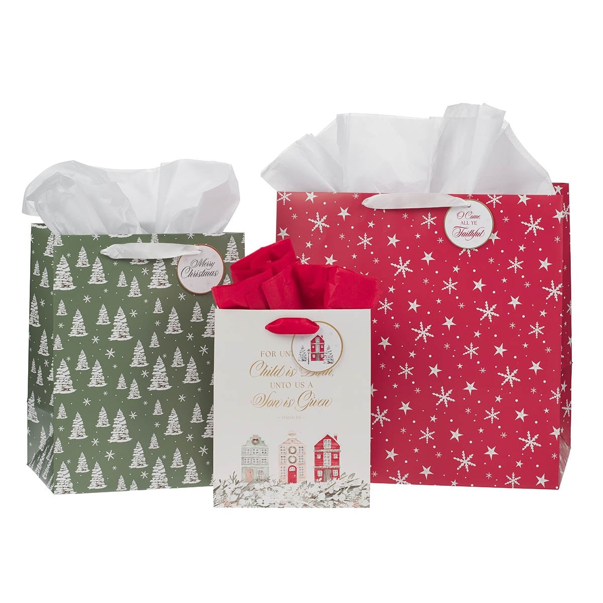 Gift Bag-Home for Christmas Isa. 9:6 (Set Of 3)