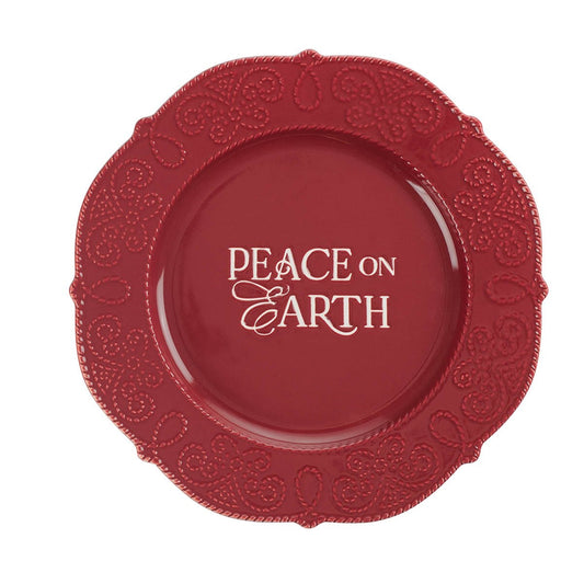 Plate-Peace On Earth-Red (10.4" Dia)