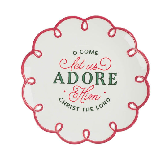 Plate-Let Us Adore Him-Scalloped Edge (9" Dia)