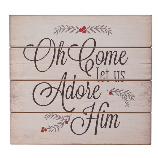 Wall Decor-Oh Come Let us Adore Him (13.2 x 12)