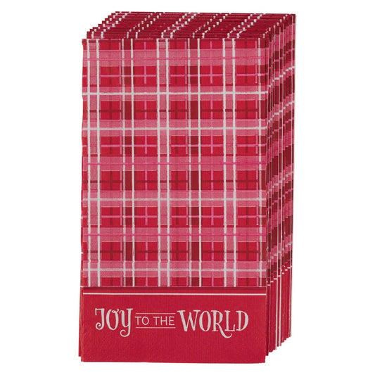Napkins-Joy to the World-Plaid (Pack Of 12)