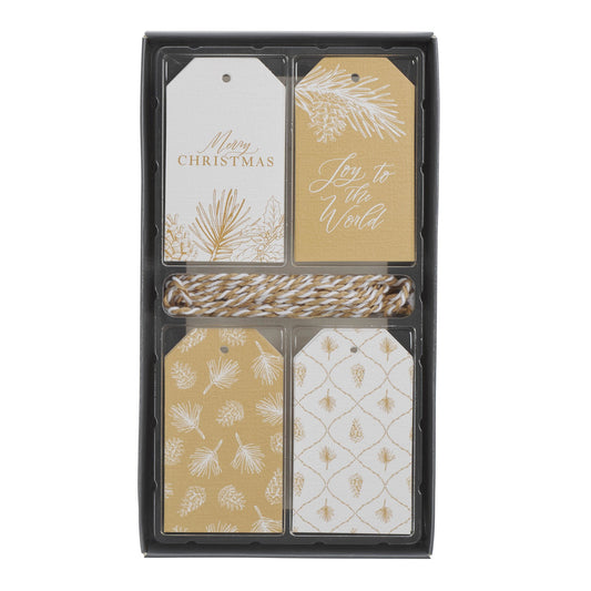 Gift Tags-Christmas Gold/White (Set of 16)