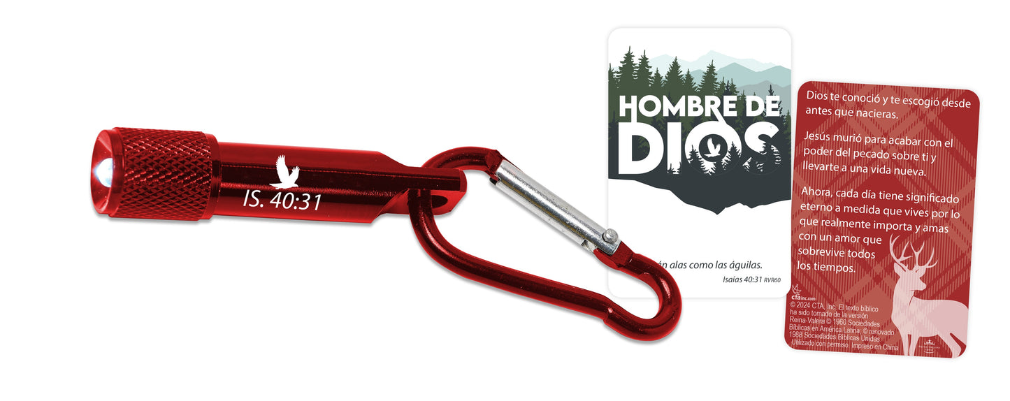 Spanish-Mini-LED Flashlight w/Carabiner-Man Of God: Renewed