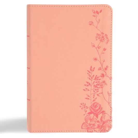CSB Single-Column Compact Bible  Digital Study Edition-Blush Floral LeatherTouch