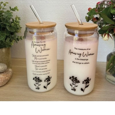 Glass Sipper-Amazing Woman (24 Oz)