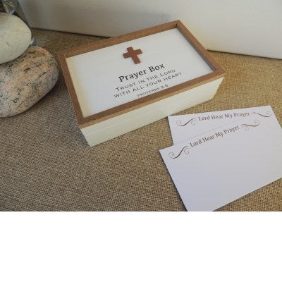 Prayer Box-Trust In The Lord w/ 25 Prayer Cards (5.5" x 3.5")