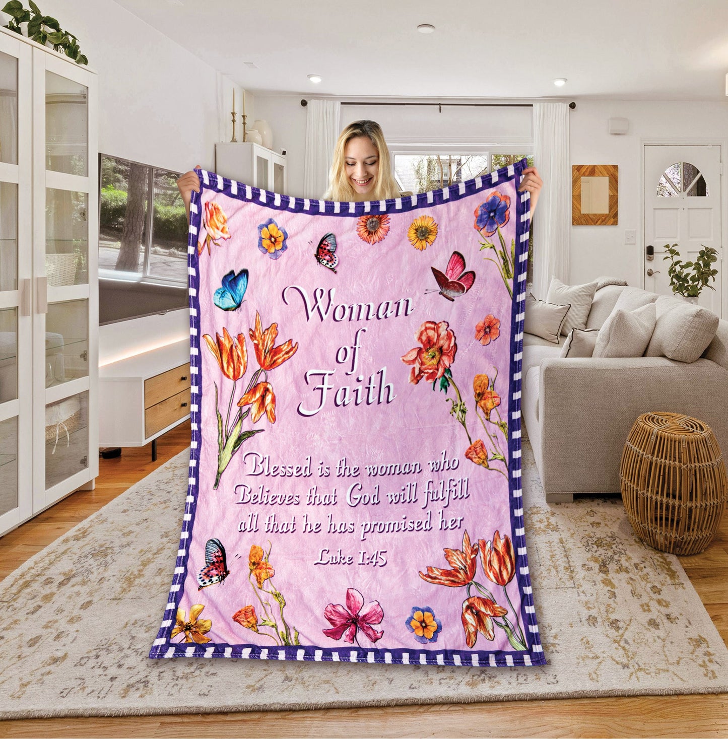 Throw Blanket-Woman Of Faith (48" x 58") (#32208)