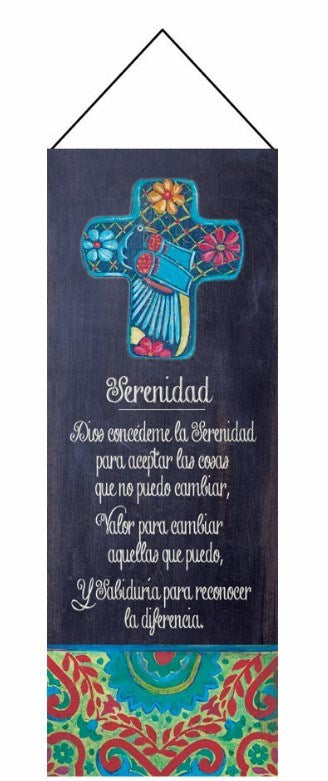 Spanish Wall Panel-Serenity Prayer (13" x 36")