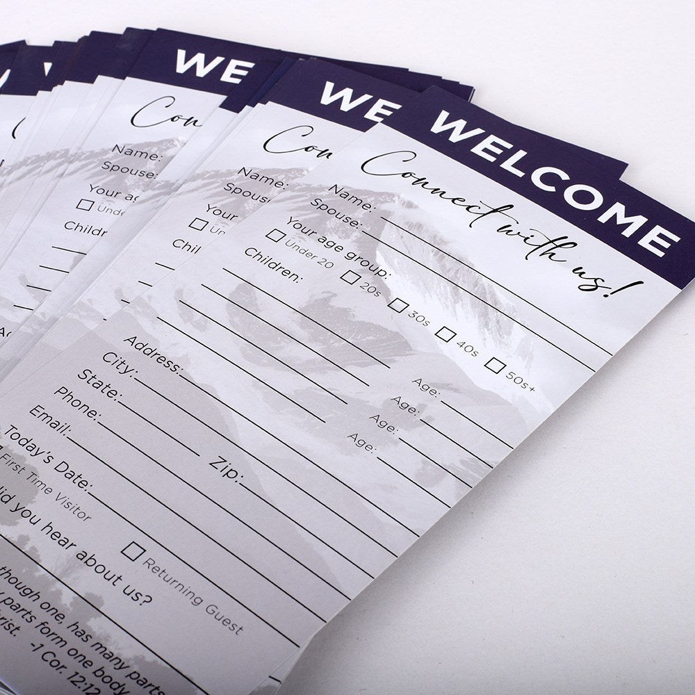 Welcome/Connect Card-Purple (Pack Of 50)
