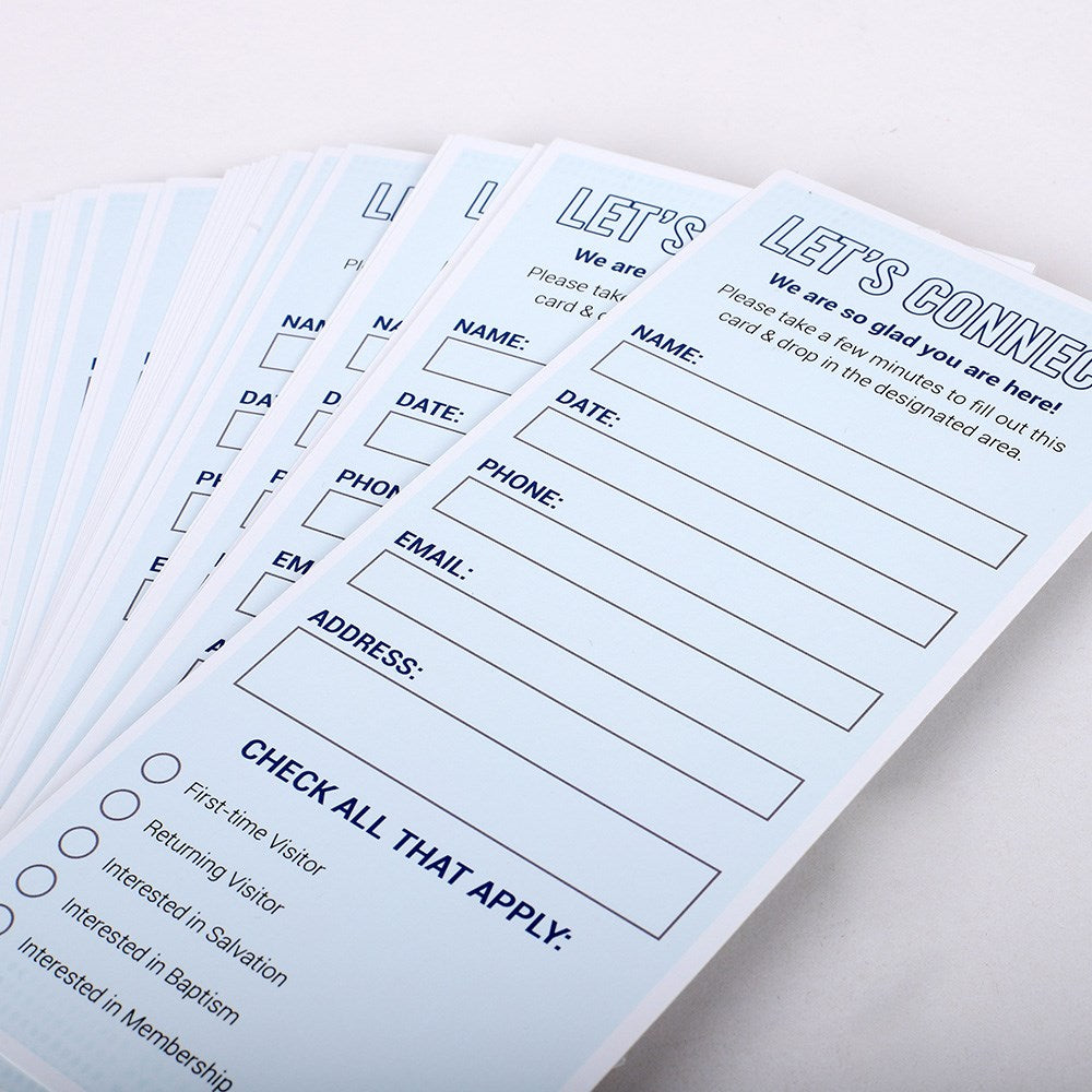 Welcome/Connect Card-Blue (Pack Of 50)