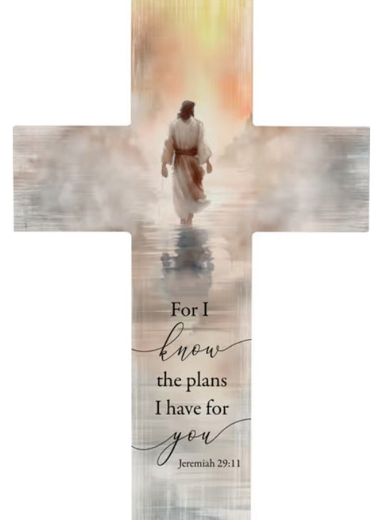 Wall Cross-For I Know The Plans (14")