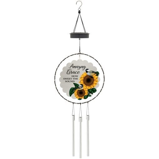Wind Chime-Solar Spinner-Amazing Grace/How Sweet The Sound (30" x 10" x .5") (#65087)