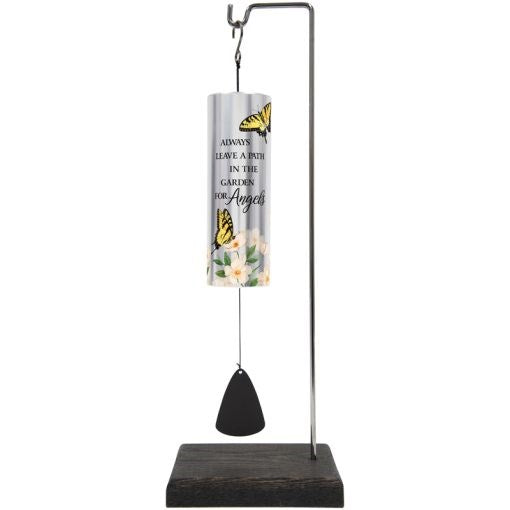 Wind Chime-Mini Cylinder Sonnets w/Stand-In The Garden For Angels-Gift Boxed (12.5" x 2") (#65256)