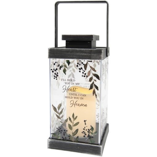 Lantern w/Flameless LED Candle & Timer-I'll Hold You In My Heart (4.75" x 13" x 7.75") (#57732)