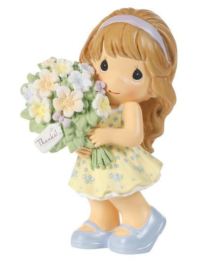 Figurine-Thanks a Bunch/Girl Holding Bouquet (4.5")