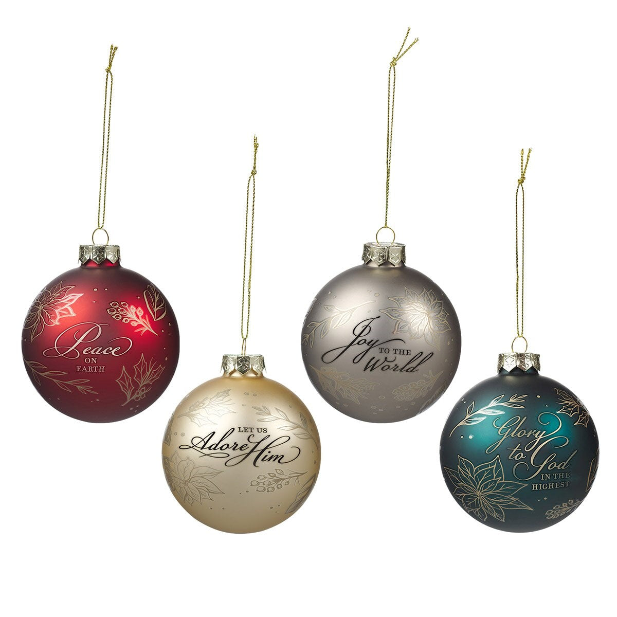 Ornament-Joy to the World (3.1" Dia Round) (Set Of 4)