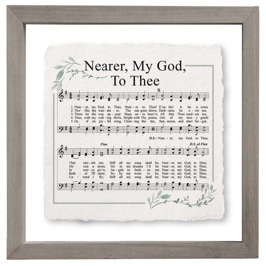 Floating Art Square-Nearer God Hymn (10" x 10")