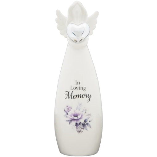 Figurine-In Loving Memory Porcelain Angel (8.5" x 2.75") (#15780)