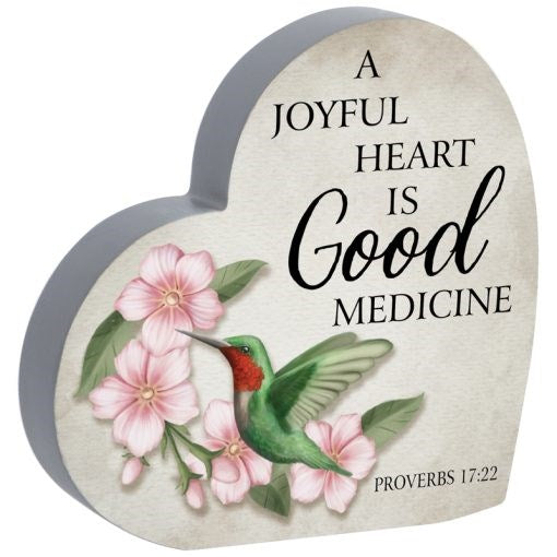 Heart Sitter-A Joyful Heart Is Good Medicine (6" x 6" x 1") (#27600)