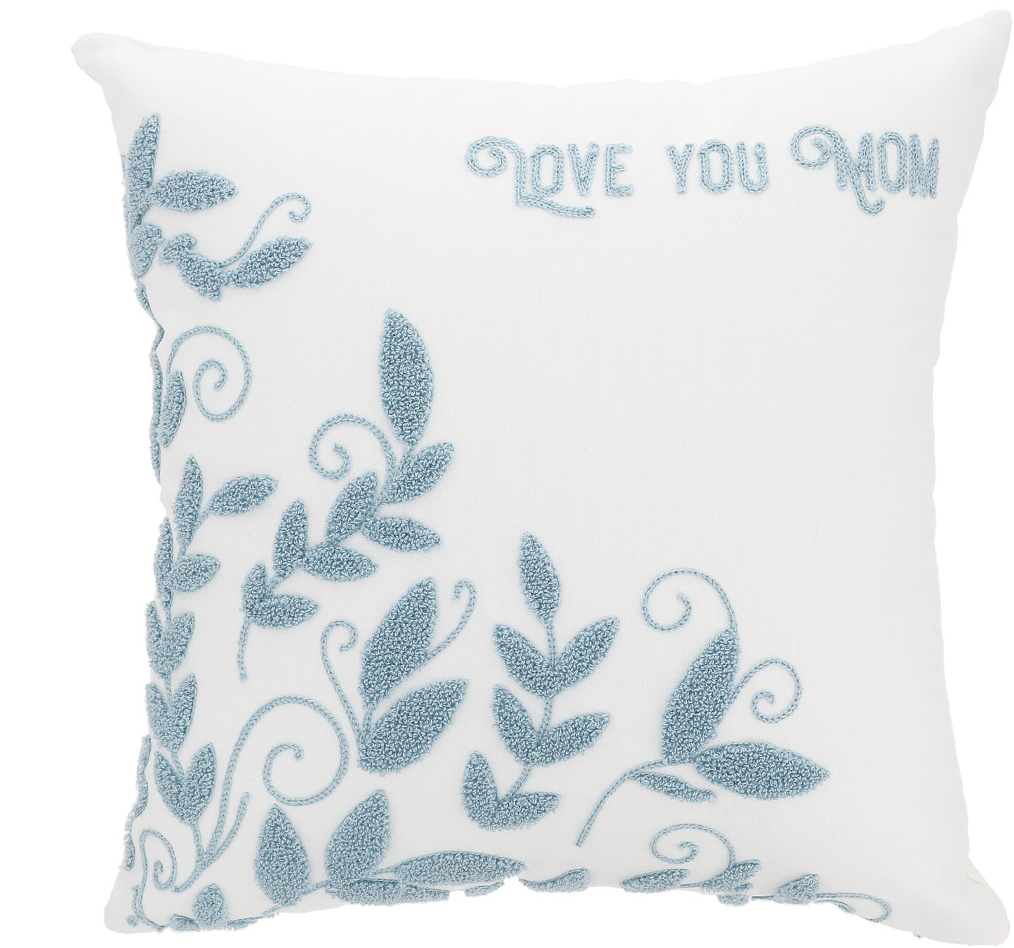 Pillow-Love You Mom/Vines-16" Punch Needle Embroidered (#19803)