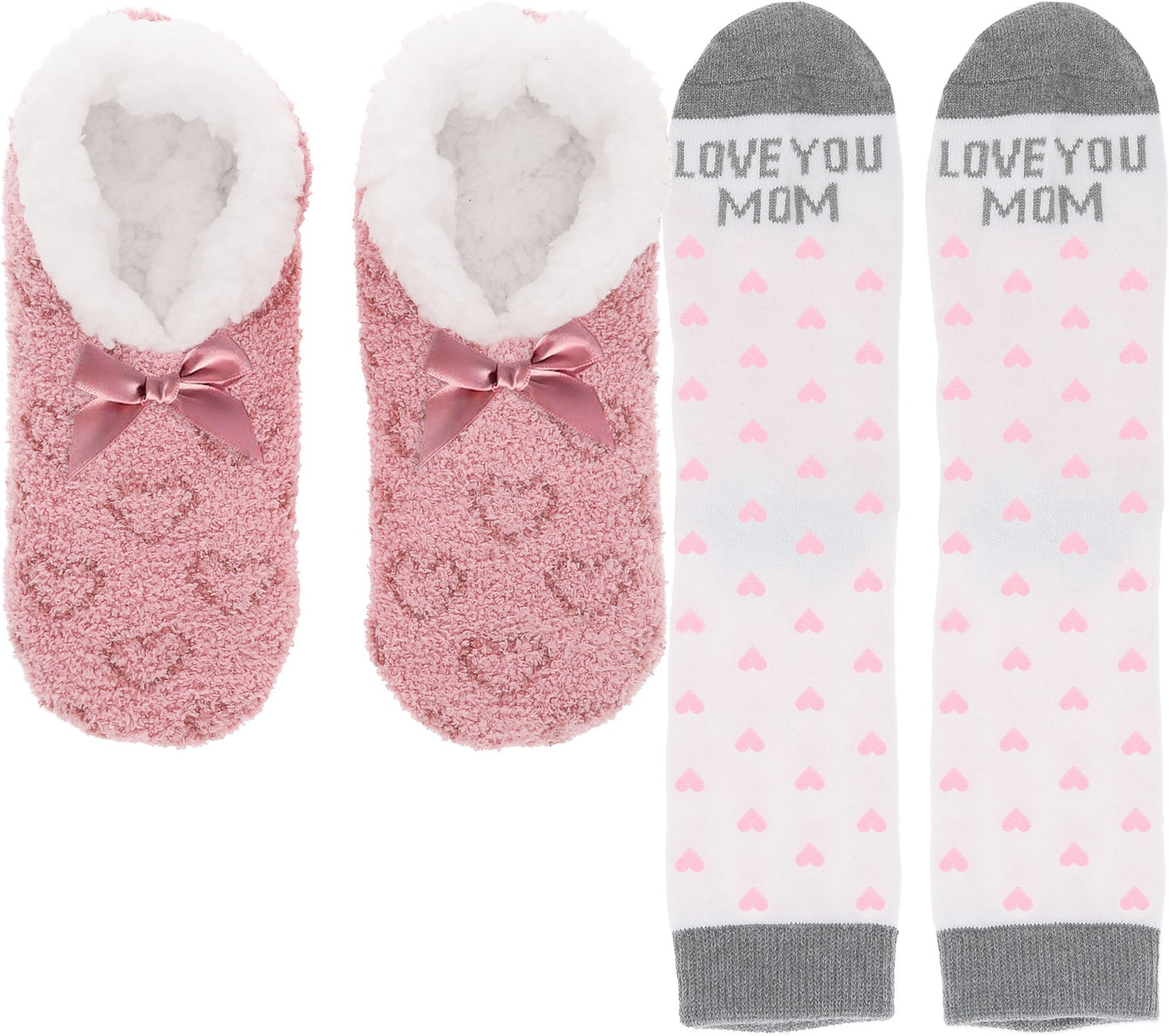 Slipper & Sock Gift Set-Love You Mom Size S/M (#66764)