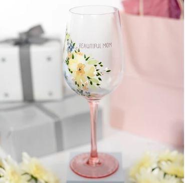 Stemmed Glass-Beautiful Mom 16 oz (#77232)